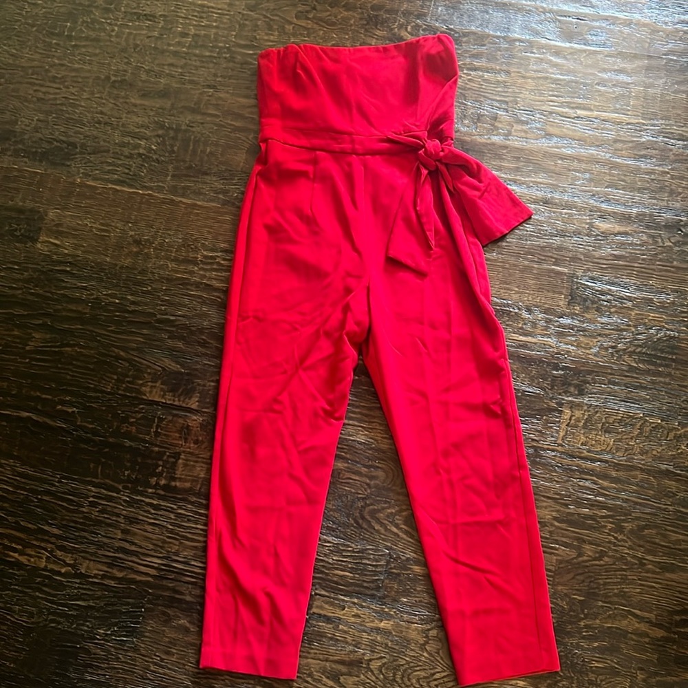 BLACK HALO RED CREPE JUMPSUIT SZ 12